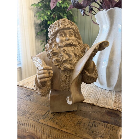 RARE 2025 Christmas LARGE Gold Santa Bust, 13.1" NEW - Picture 3 of 8